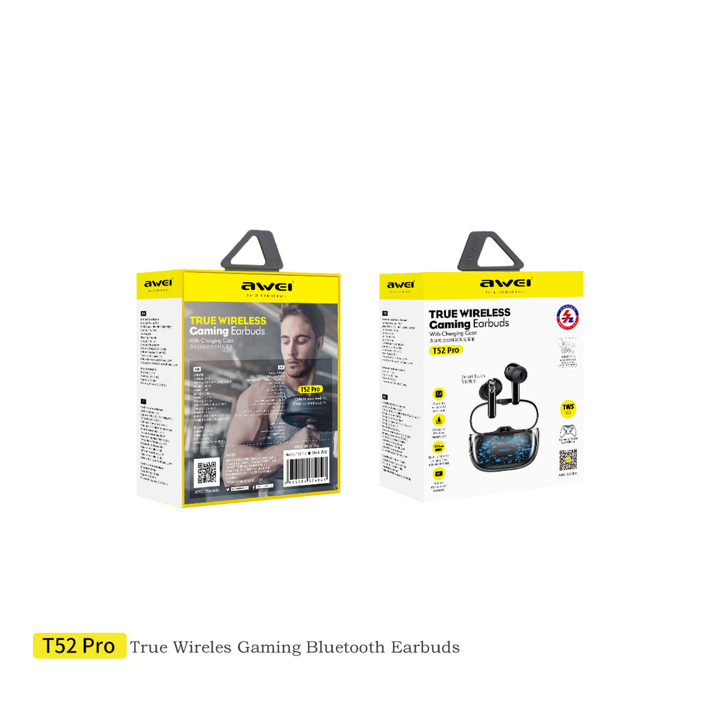 AWEI T52pro Earbuds (Wireless Connectivity,RGB Ambient Lighting)
