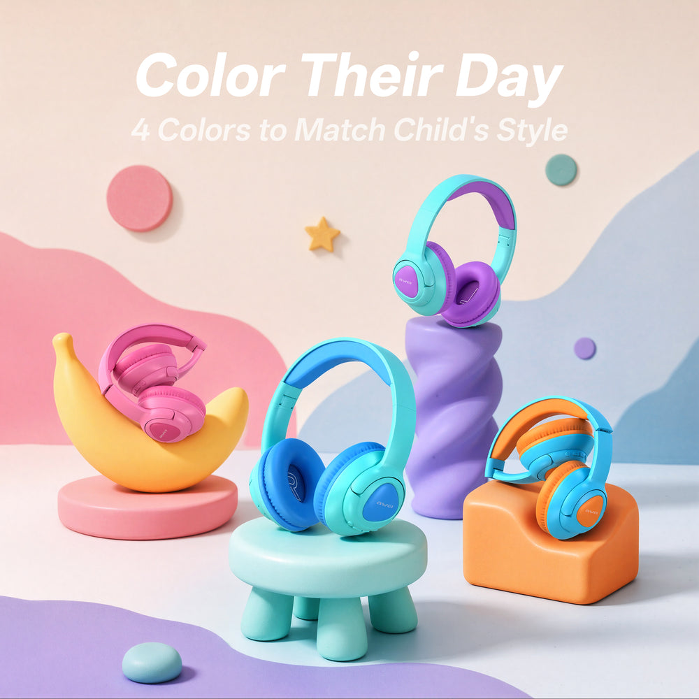 Awei AT51 Kids Wireless Headset (Noise Cancellation,Safe,Comfy)